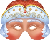 Картонная маска "Дед Мороз" на резинке МС-013