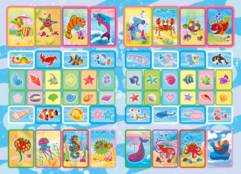 Раскраска с наклейками А5 "Морские жители" РНМ-727