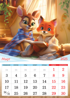 Перекидной настенный календарь на ригеле на 2025 год "Календарь про дружбу" РБ-25-020 (без упаковки)