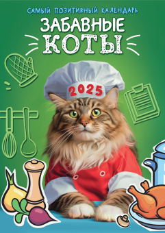 Перекидной настенный календарь на ригеле на 2025 год "Забавные коты" РБ-25-022 (без упаковки)