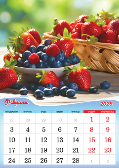 Перекидной настенный календарь на ригеле на 2025 год "Натюрморты" РБ-25-042 (без упаковки)
