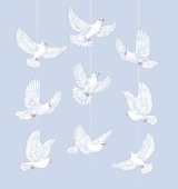 Гирлянда на лентах "Летящие голуби" 8-15-129