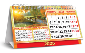 БОЛЬШОЙ настольный перекидной календарь-домик на 2025 год "Природа" КДБ-25-018