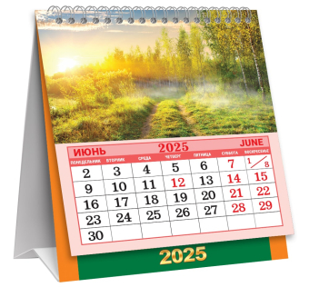 МАЛЫЙ настольный перекидной календарь-домик на 2025 год "Природа. Лесное озеро" КД-25-027