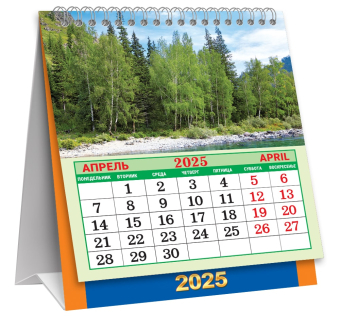 МАЛЫЙ настольный перекидной календарь-домик на 2025 год "Природа. Родные просторы" КД-25-028