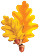 Вырубная фигурка из картона "Осенние дубовые листочки" М-15101