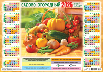 Листовой календарь на 2025 год А3 "Садово-огородный лунный календарь. Дачные дары" ПМ-25-163