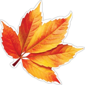 Украшение на скотче "Осенний лист" 7-65-175