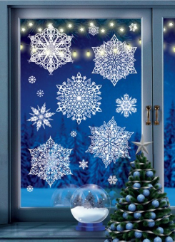 Набор оформительских наклеек "Волшебные снежинки" Н-16486