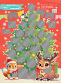 Календарь адвент со скретч-слоем "Новогодняя ёлочка и зверята" АКМ-001
