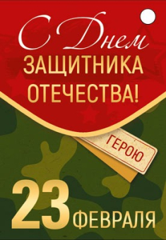 Мини-открытка/Бирка для подарка "23 февраля" Б-15696