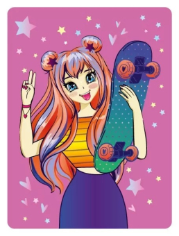 Магнит виниловый "Девочка со скейтом" 15.11.02339