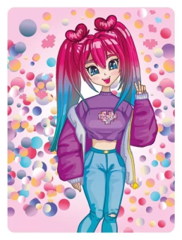 Магнит виниловый "Девочка в сиреневом топе" 15.11.02340