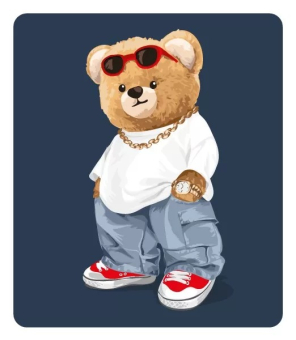 Магнит виниловый "Мишка с цепочкой" 15.11.02373