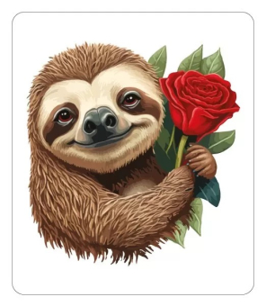 Магнит виниловый "Ленивец с розой" 15.11.02380