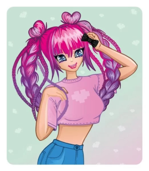 Магнит виниловый "Девочка в розовом топе" 15.11.02385