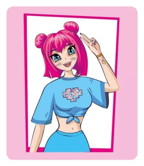 Магнит виниловый "Девочка в голубом топе" 15.11.02386