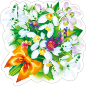 Украшение на скотче "Букет подснежников с бантиком" 080.943