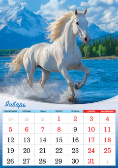 Перекидной настенный календарь на ригеле на 2026 год "Символ года. Вольные просторы" РБ-26-006 (без упаковки)