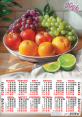 Листовой календарь на 2026 год А2 "Натюрморт. Вкусные витамины" ПО-26-195