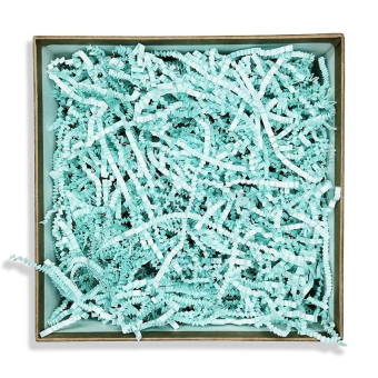 Голубой наполнитель для упаковки подарков (стружка из бумаги) "Волна" БН114