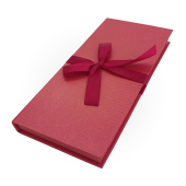 Подарочная коробка для денег "С бантом. Микровельвет. Алый" Д10303П.051