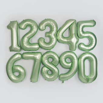 Фольгированный шар "1" цвет авокадо сатин 24311