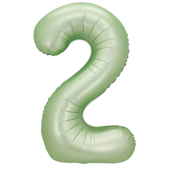 Фольгированный шар "2" цвет авокадо сатин 24312
