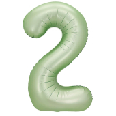 Фольгированный шар "2" цвет авокадо сатин 24312