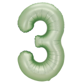 Фольгированный шар "3" цвет авокадо сатин 24313