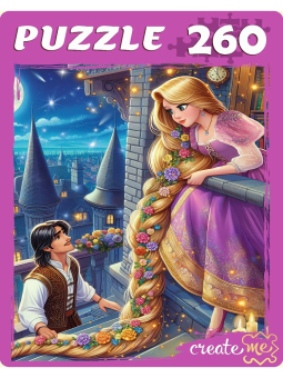 Детский новогодний пазл "Красивая принцесса и принц" УК260-1991