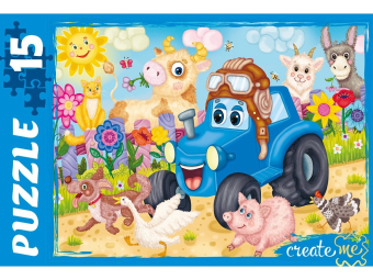 МАКСИ-пазл для детей "Весёлый трактор №6" П15-0695