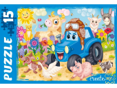 МАКСИ-пазл для детей "Весёлый трактор №6" П15-0695