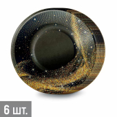 Одноразовые тарелки для праздника "Чёрное с золотом" 3.0000866