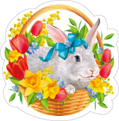 Украшение на скотче "Кролик в корзинке" 080.958