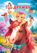 Перекидной настенный календарь на ригеле на 2026 год "Календарь про дружбу" РБ-26-021 (в упаковке)