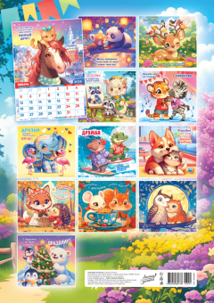 Перекидной настенный календарь на ригеле на 2026 год "Календарь про дружбу" РБ-26-021 (в упаковке)