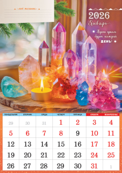 Перекидной настенный календарь на ригеле на 2026 год "Календарь для исполнения желаний" РБ-26-042 (в упаковке)