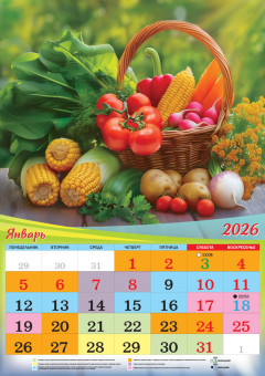 Перекидной настенный календарь на ригеле на 2026 год "Садово-огородный лунный календарь" РБ-26-060 (в упаковке)
