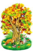 Плакат "Осенний клён со зверятами" ФБ-16267