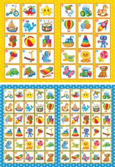 Наклейки на шкафчики в детский сад "Игрушки" НКШ-016