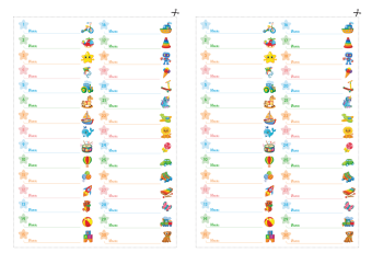 Наклейки на шкафчики в детский сад "Игрушки" НКШ-016