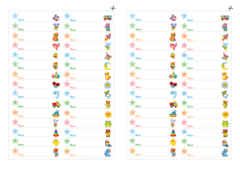 Наклейки на шкафчики в детский сад "Весёлые картинки" НКШ-015