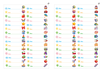 Наклейки на шкафчики в детский сад "Милые картинки" НКШ-011