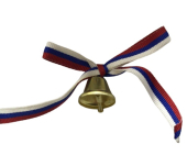 Колокольчик с бантом триколор РФ ZVM0000006