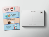 Авторская почтовая открытка "Лучшие друзья" O72-23