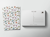 Авторская почтовая открытка "Единороги" O72-20