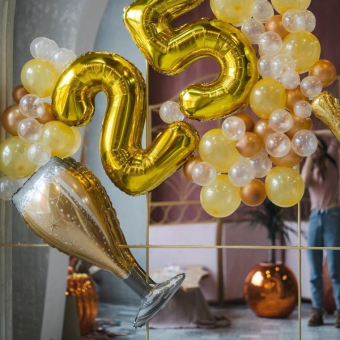 Фольгированный шар "Бокал Шампанского Gold" арт.4690296073411