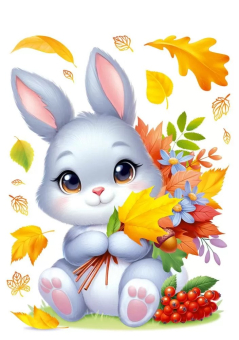 Оформительские наклейки "Зайчик и осень" 9.0001007