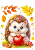 Оформительские наклейки "Ёжик и осень" 9.0001009